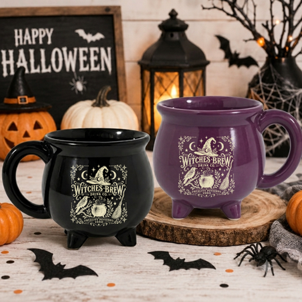 Witches Brew Cauldron Mug Vintage Halloween Witch Coffee Cup