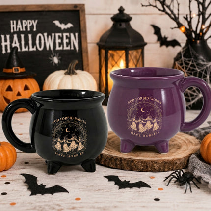 God Forbid Women Have Hobbies Witch Cauldron Mug Halloween