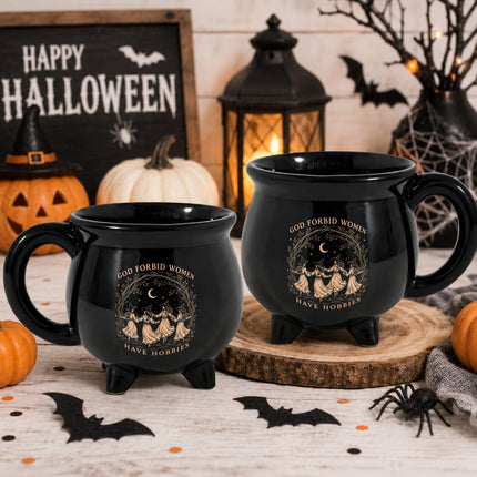 God Forbid Women Have Hobbies Witch Cauldron Mug Halloween