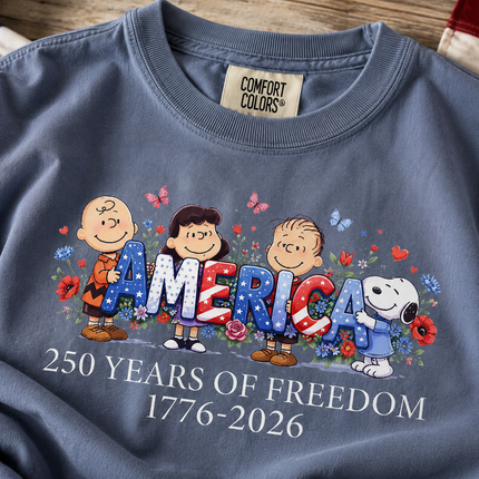 Comfort Colors America 250 Years Of Freedom Floral Friends T-Shirt