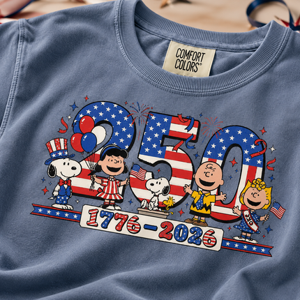 Comfort Colors 250 Years 1776-2026 Patriotic Friends Celebration T-Shirt