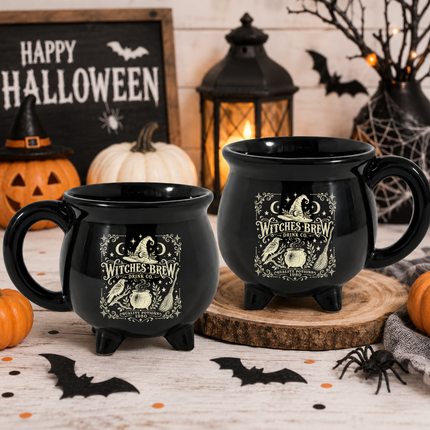 Witches Brew Cauldron Mug Vintage Halloween Witch Coffee Cup