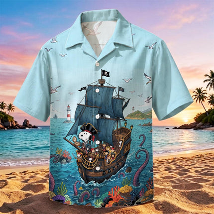 Pirate Ship Ocean Adventure Beach Hawaiian Shirt