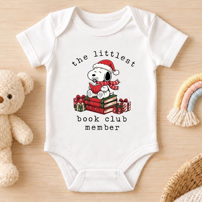 The Littlest Book Club Member Christmas Reader Baby Bodysuit