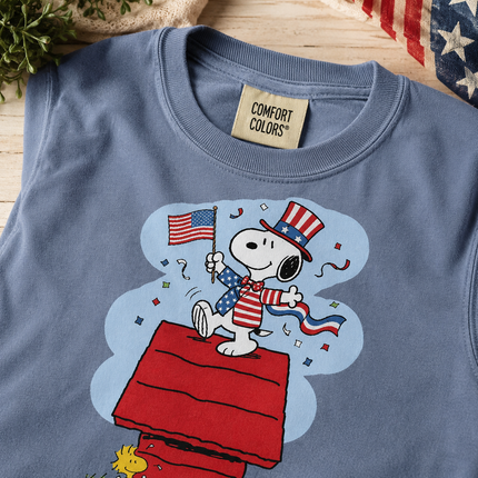 Comfort Colors Uncle Sam Doghouse Patriotic Flag T-Shirt