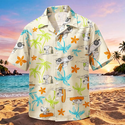 Tropical Palm Tree Surf Beach Hawaiian Shirt