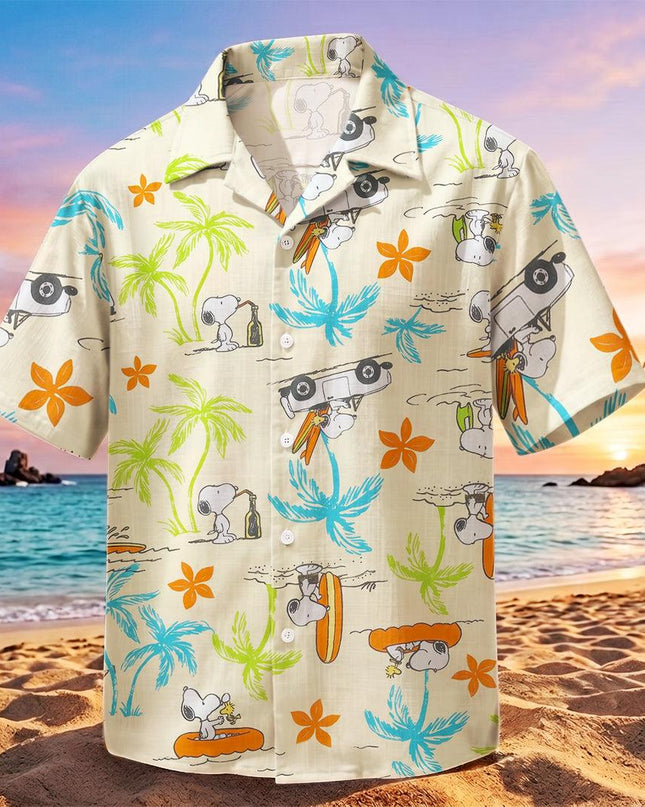 Tropical Palm Tree Surf Beach Hawaiian Shirt