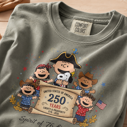 Comfort Colors Spirit Of 76 Lives On 250 Years Patriotic Friends T-Shirt