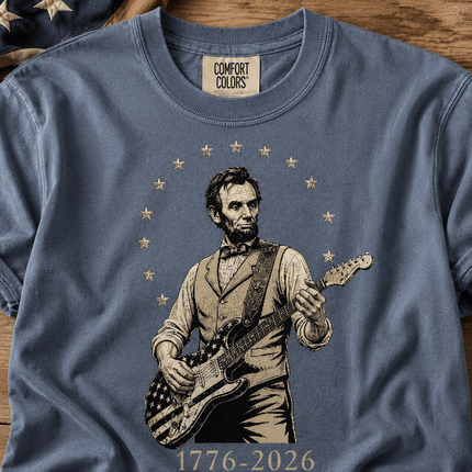 Comfort Colors 1776 2026 250th Anniversary USA Star Arch Lincoln Guitar T-Shirt
