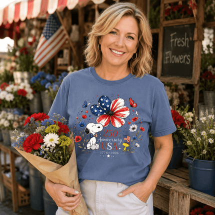 1_f8665213-8dde-424a-a2e3-62f607e22cd5 - AuraNations - Comfort Colors 250th Anniversary USA Flag Flower Patriotic Bird Dog T-Shirt - Ivory / S - 250TH ANNIVERSARY, ALL, COMFORT COLORS, NO CUSTOM, PRODUCTS, SNPY, TSHIRT