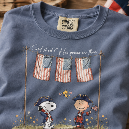 Comfort Colors God Shed His Grace On Thee Patriotic Colonial Friends T-Shirt