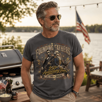 Comfort Colors Founding Fathers 250th Anniversary Tour Rock Guitar T-Shirt