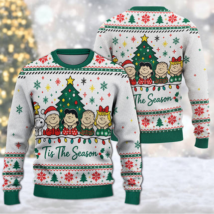 Funny Tis The Season Ugly Sweatshirt Christmas Cartoon Friends