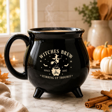 Witches Brew Cauldron Ceramic Mug Halloween Witch Gift