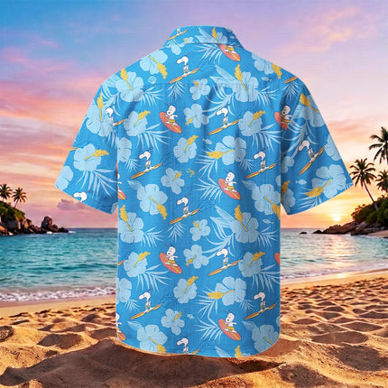 Beach Summer Surf Tropical Floral Blue Hawaiian Shirt