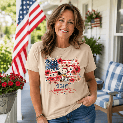 2_0073c8ed-bee9-4746-898a-6960acc57027 - AuraNations - Comfort Colors 250th Anniversary USA Floral Flag Hugging Dog T-Shirt - Ivory / S - 250TH ANNIVERSARY, ALL, COMFORT COLORS, NO CUSTOM, PRODUCTS, SNPY, TSHIRT