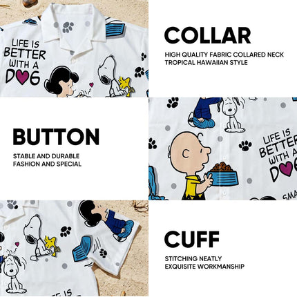 Dog Lover Friendship Paw Print Summer Hawaiian Shirt HW_SNPY37-SL02-DS04