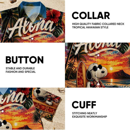 Aloha Tropical Beach Sunset Surf Vacation Hawaiian Shirt