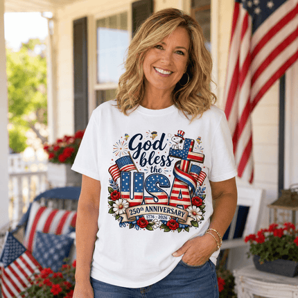 2_0d6fc99f-5f15-4c8c-bdb8-f63a55cb6bab - AuraNations - Comfort Colors God Bless The USA 250th Anniversary Cross Dog T-Shirt - White / S - 250TH ANNIVERSARY, ALL, COMFORT COLORS, NO CUSTOM, PRODUCTS, SNPY, TSHIRT
