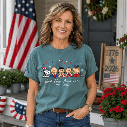 Comfort Colors 250th Anniversary USA God Bless America Patriotic Squad T-Shirt