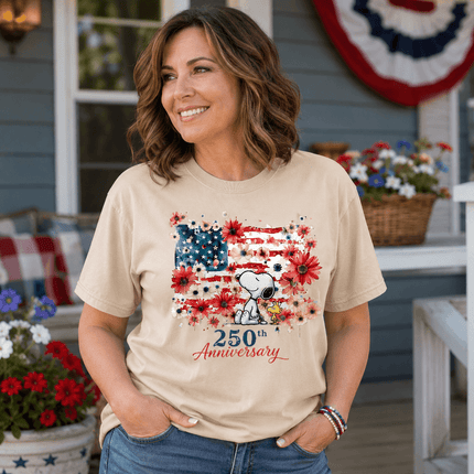 2_16b3aa1c-63ba-433b-8b5f-571fe33b8ab2 - AuraNations - Comfort Colors 250th Anniversary USA Floral Flag Sitting Dog T-Shirt - Ivory / S - 250TH ANNIVERSARY, ALL, COMFORT COLORS, NO CUSTOM, PRODUCTS, SNPY, TSHIRT