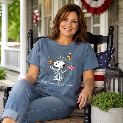 Comfort Colors 250 Years Of Freedom Liberty Patriotic Dog T-Shirt