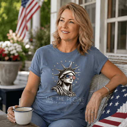 Comfort Colors We The People America 250th USA Flag Sunglasses Statue T-Shirt