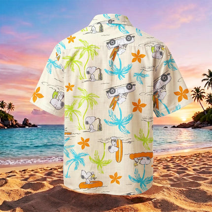 Tropical Palm Tree Surf Beach Hawaiian Shirt