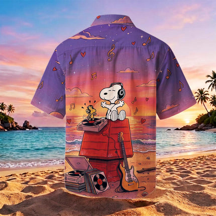 Tropical Sunset Music Beach Summer Hawaiian Shirt