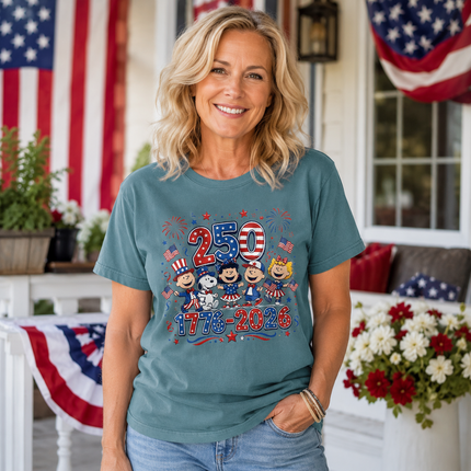 Comfort Colors 250 Years 1776-2026 Patriotic Squad Holiday T-Shirt