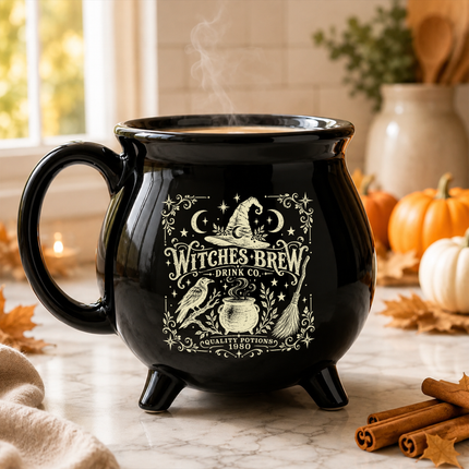 Witches Brew Cauldron Mug Vintage Halloween Witch Coffee Cup
