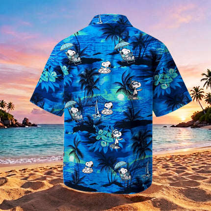 Blue Tropical Island Relaxing Beach Summer Hawaiian Shirt