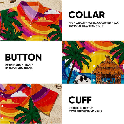Tropical Beach Tiki Sunset Summer Hawaiian Shirt