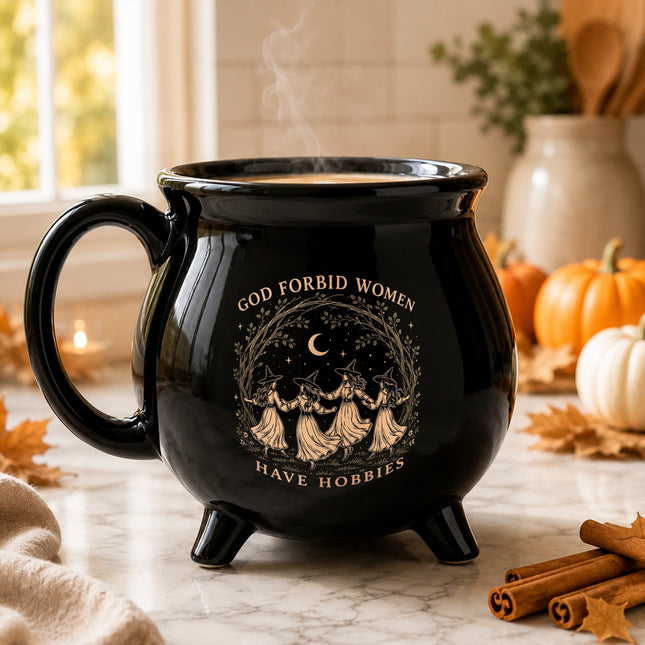 God Forbid Women Have Hobbies Witch Cauldron Mug Halloween