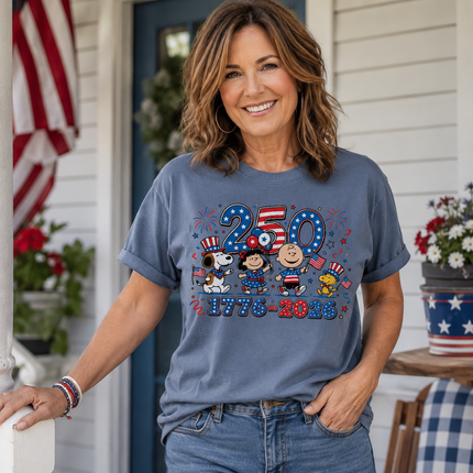 Comfort Colors 250 Years 1776-2026 Patriotic Fireworks Friends T-Shirt