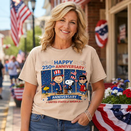 Comfort Colors Happy 250th Anniversary America 250 T-Shirt