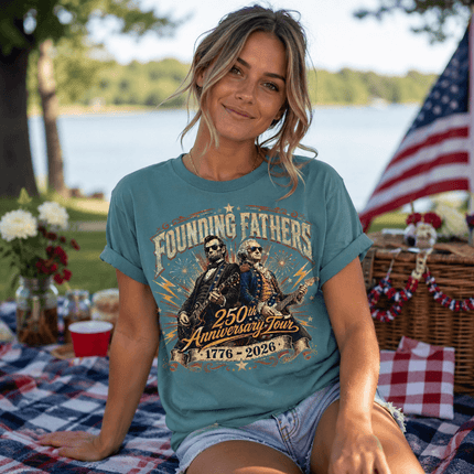 Comfort Colors Founding Fathers 250th Anniversary Tour Rock Guitar T-Shirt