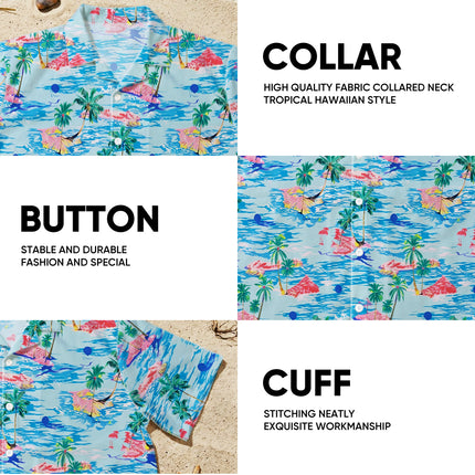 Tropical Island Palm Tree Ocean Beach Summer Hawaiian Shirt