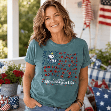 2_7a74fdf4-a70c-421f-9e13-ee9d0e17cb1c - AuraNations - Comfort Colors Celebrating 250th Anniversary USA Floral Vine Flag Dog T-Shirt - Seafoam / S - 250TH ANNIVERSARY, ALL, COMFORT COLORS, NO CUSTOM, PRODUCTS, SNPY, TSHIRT