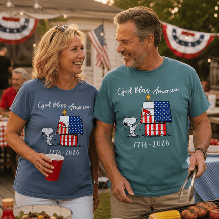 Comfort Colors 250th Anniversary USA God Bless America Flag Painting Dog T-Shirt