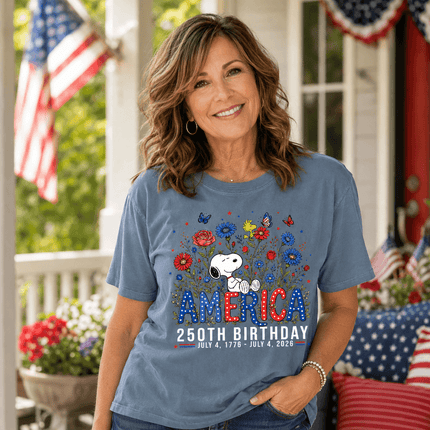 2_875b4db2-e095-4712-b26f-b8d4e6dd72fe - AuraNations - Comfort Colors America 250th Birthday Floral Garden Dog T-Shirt - Blue Jean / S - 250TH ANNIVERSARY, ALL, COMFORT COLORS, NO CUSTOM, PRODUCTS, SNPY, TSHIRT
