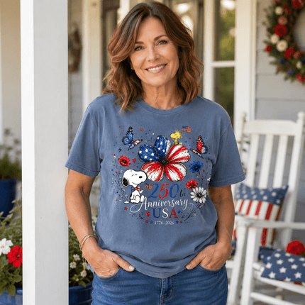 2_8b41c35c-c489-45eb-9d72-b205dc192b2c - AuraNations - Comfort Colors 250th Anniversary USA Flag Flower Butterflies Dog T-Shirt - Seafoam / S - 250TH ANNIVERSARY, ALL, COMFORT COLORS, NO CUSTOM, PRODUCTS, SNPY, TSHIRT