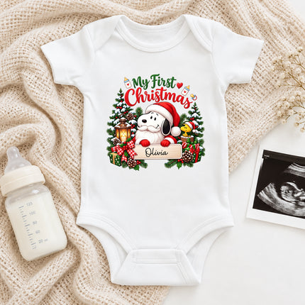 Personalized My First Christmas Baby Name Keepsake Baby Bodysuit