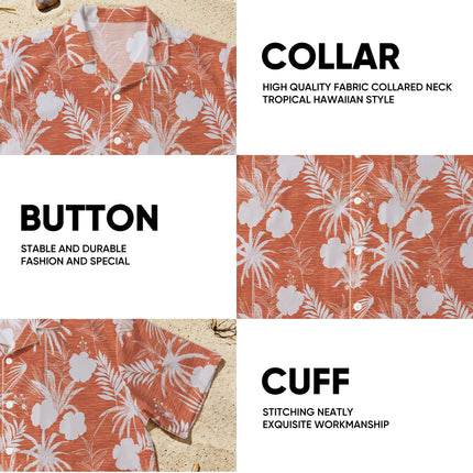 Beach Summer Coral Tropical Palm Floral Hawaiian Shirt
