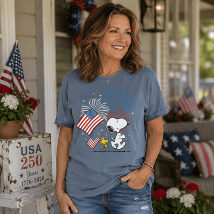 2_a90b994a-dcc6-4512-ac8f-1fdb39b83bf3 - AuraNations - Comfort Colors Fireworks Patriotic Marching Flag Dog T-Shirt - Blue Jean / S - 250TH ANNIVERSARY, ALL, COMFORT COLORS, NO CUSTOM, PRODUCTS, SNPY, TSHIRT
