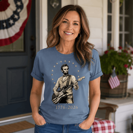 Comfort Colors 1776 2026 250th Anniversary USA Star Arch Lincoln Guitar T-Shirt