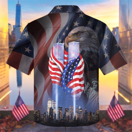 25th Patriot Day 9/11 Never Forget American Flag Tribute Hawaiian Shirt