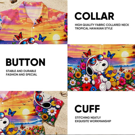 Beach Summer Sunset Tropical Floral Vacation Hawaiian Shirt