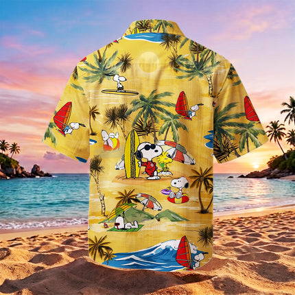 Yellow Tropical Beach Windsurf Summer Hawaiian Shirt
