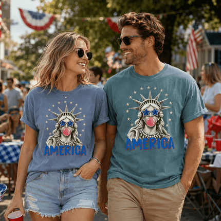 Comfort Colors America 250th Anniversary USA Bubblegum Statue T-Shirt